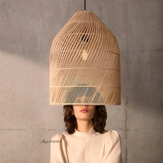 LANTO Elegant Wicker Braid Lantern Ceiling Light – view 3