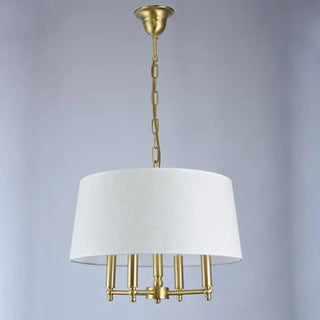 Copper pendant chandelier with polished finish and adjustable chain