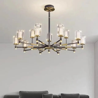 Ribbed glass metal pendant lamp, elegant modern ceiling hanging light