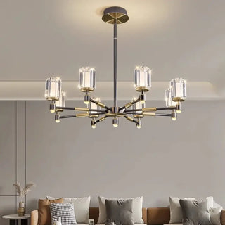 Elegant ribbed glass pendant light, metal frame modern ceiling fixture