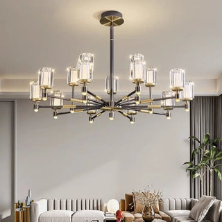 Designer ribbed glass pendant lamp, elegant metal ceiling fixture