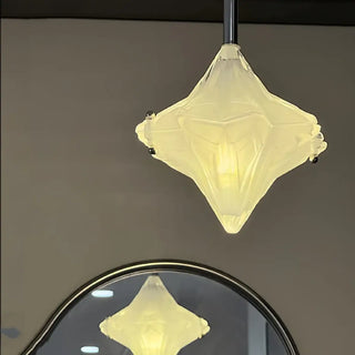 Elegant glass star pendant light, soft ambient hanging ceiling lamp for bedroom
