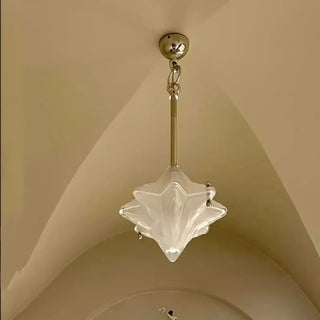 Elegant star-shaped glass pendant lamp, decorative ceiling fixture for soft ambient lighting