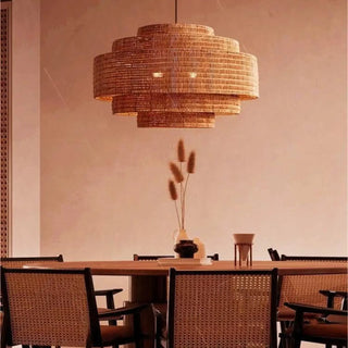 BITIONA Natural Fiber Bohemian Design Ceiling Light – view 3