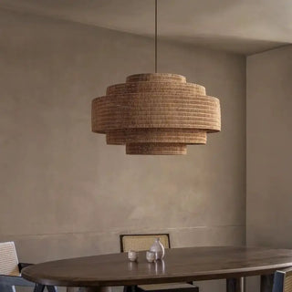BITIONA Natural Fiber Bohemian Design Ceiling Light – view 1