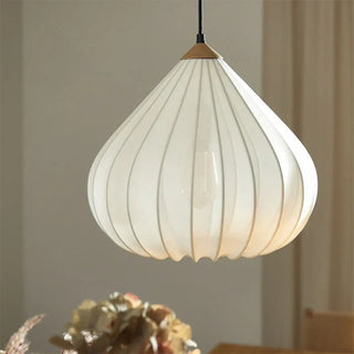 Fig organic pendant light, white and brown contemporary suspension ceiling fixture