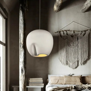 Curved organic pendant ceiling light, contemporary soft luminaire design