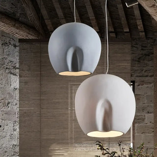 Organic pendant light, soft curved luminaire, contemporary ceiling fixture