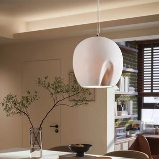 Modern organic luminaire, soft curved pendant ceiling fixture for dining room