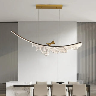 LUSE Feather-Shaped Golden Bird Ceiling Light – view 1