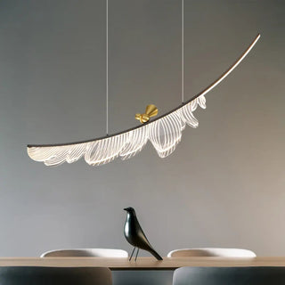LUSE Feather-Shaped Golden Bird Ceiling Light – view 2