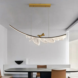 LUSE Feather-Shaped Golden Bird Ceiling Light – view 3