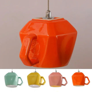 Cup shaped retro pendant lamp, minimalist design, warm ceiling hanging light