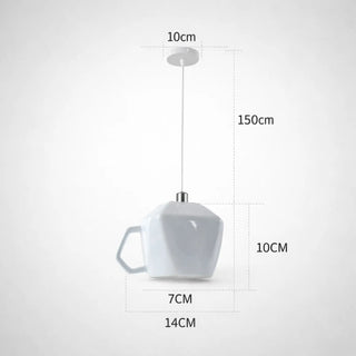 Sleek cup shaped pendant, minimalist retro lamp for dining room or hallway