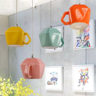 Retro cup shaped pendant lamp, minimalist hanging light for dining room