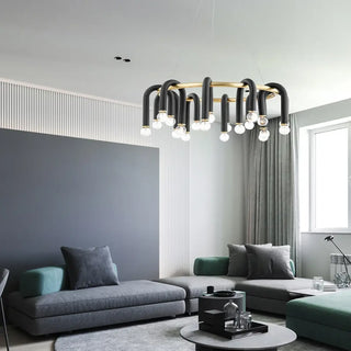Stylish black pendant light, inverted U modern suspension ceiling fixture