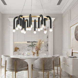 Black pendant light, modern inverted U shape stylish suspension ceiling fixture