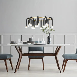 Modern inverted U black pendant lamp, stylish suspension ceiling hanging light