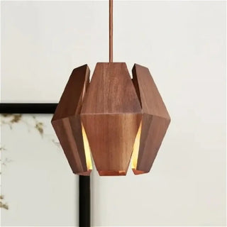 METRICE Geometric Natural Wood Ceiling Light – view 2