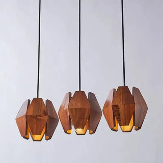 METRICE Geometric Natural Wood Ceiling Light – view 5