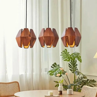 METRICE Geometric Natural Wood Ceiling Light – view 4