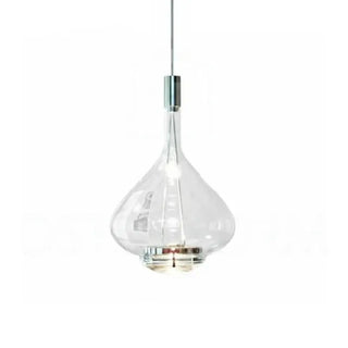 Designer amber teardrop pendant lamp, glass hanging light for dining room