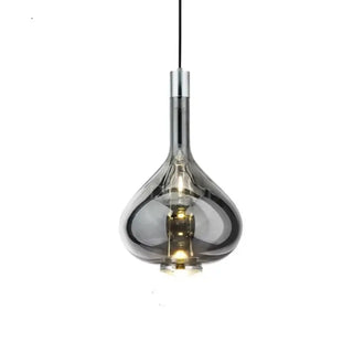 Artisan amber glass pendant, teardrop ceiling fixture, warm decorative lighting