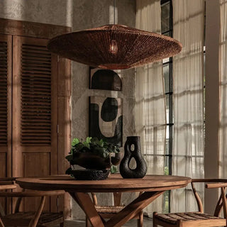 BRUNI Large Woven Wicker Organic Style Ceiling Light – view 2