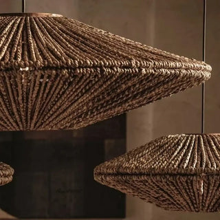 BRUNI Large Woven Wicker Organic Style Ceiling Light – view 4