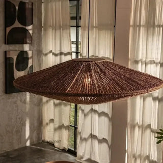 BRUNI Large Woven Wicker Organic Style Ceiling Light – view 1