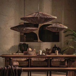 BRUNI Large Woven Wicker Organic Style Ceiling Light – view 3