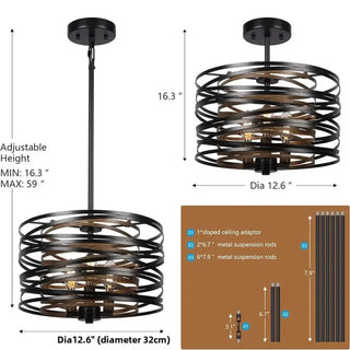 KENIIR Graphic Black Concentric Circle Ceiling Light – view 6