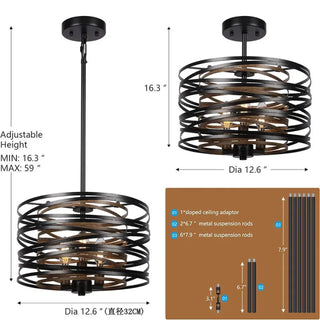 KENIIR Graphic Black Concentric Circle Ceiling Light – view 8