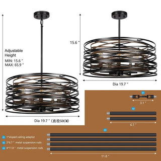 KENIIR Graphic Black Concentric Circle Ceiling Light – view 7