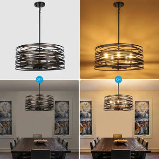 KENIIR Graphic Black Concentric Circle Ceiling Light – view 4
