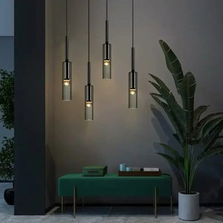 LONG Smoky Grey Nordic Bedroom Ceiling Light – view 3
