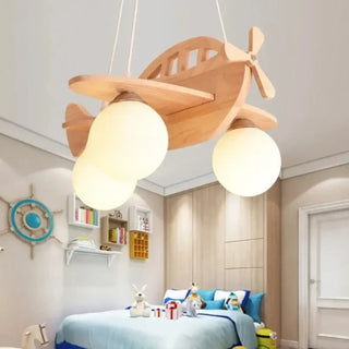 ETHERAL Helicopter Wood Ceiling Light for Children's Bedroom – view 3