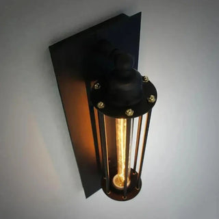 Industrial wall sconce side view black 45cm IP44