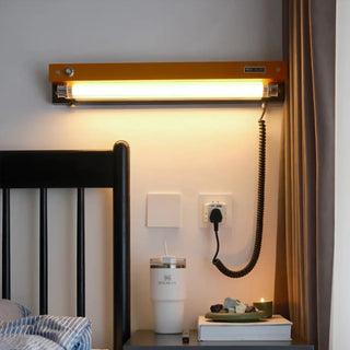 TIONA yellow fluorescent tube pendant installed loft