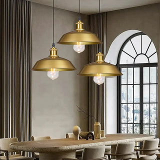 DECALY Industrial Gilded Metal Atelier Style Ceiling Light – view 1