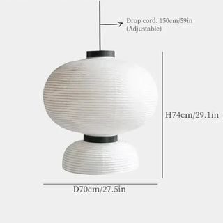 JAPAPA Japanese White Paper Lantern Ceiling Light – view 9