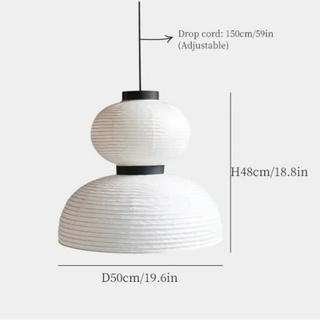 JAPAPA Japanese White Paper Lantern Ceiling Light – view 7