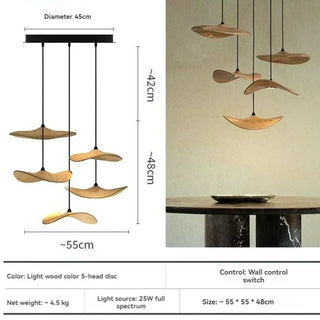 CARAFTER LED with Wood Modern Day Shade Ceiling Light – view 8