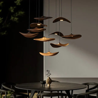 CARAFTER LED with Wood Modern Day Shade Ceiling Light – view 3