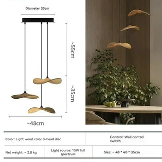 CARAFTER LED with Wood Modern Day Shade Ceiling Light – view 7