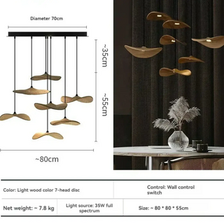 CARAFTER LED with Wood Modern Day Shade Ceiling Light – view 9