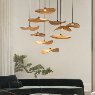 CARAFTER LED with Wood Modern Day Shade Ceiling Light – view 4