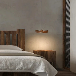 CARAFTER LED with Wood Modern Day Shade Ceiling Light – view 1