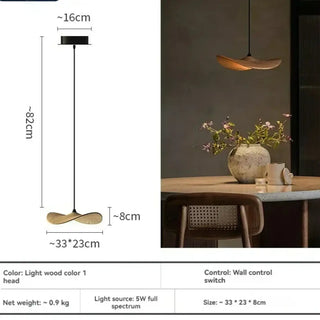 CARAFTER LED with Wood Modern Day Shade Ceiling Light – view 6