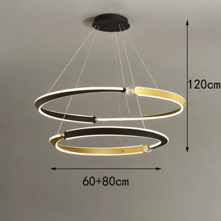 FYPOUI LED Gilded Rings Design Ceiling Light – view 7